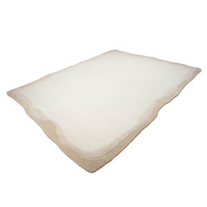 Tov Furniture Tarba Soft Wool & Cotton Floor Rug - Sculptural Design With Wabi-sabi Curves For Elegant Spaces Tan Cotton,Wool Tov-r18794