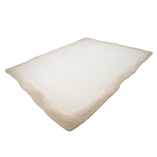 Tov Furniture Tarba Soft Wool & Cotton Floor Rug - Sculptural Design With Wabi-sabi Curves For Elegant Spaces Tan Cotton,Wool Tov-r18794