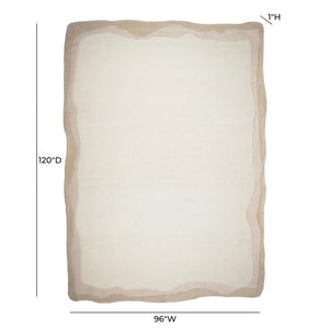 Tov Furniture Tarba Soft Wool & Cotton Floor Rug - Sculptural Design With Wabi-sabi Curves For Elegant Spaces Tan Cotton,Wool Tov-r18794