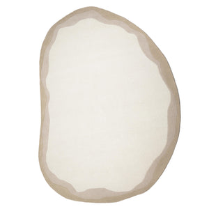 Tov Furniture Tarba Soft Wool & Cotton Floor Rug - Sculptural Design With Wabi-sabi Curves For Elegant Spaces Tan Cotton,Wool Tov-r18795