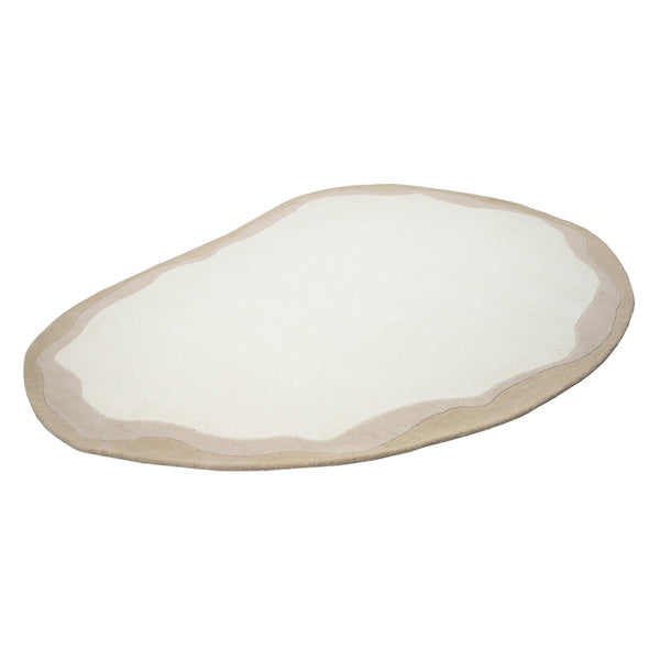 Tov Furniture Tarba Soft Wool & Cotton Floor Rug - Sculptural Design With Wabi-sabi Curves For Elegant Spaces Tan Cotton,Wool Tov-r18795