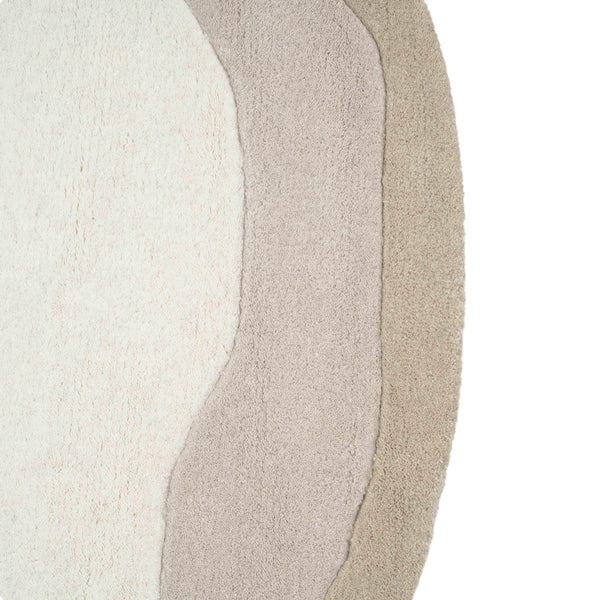 Tov Furniture Tarba Soft Wool & Cotton Floor Rug - Sculptural Design With Wabi-sabi Curves For Elegant Spaces Tan Cotton,Wool Tov-r18795
