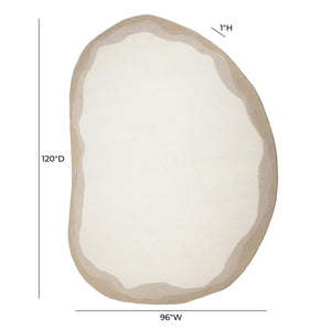 Tov Furniture Tarba Soft Wool & Cotton Floor Rug - Sculptural Design With Wabi-sabi Curves For Elegant Spaces Tan Cotton,Wool Tov-r18795