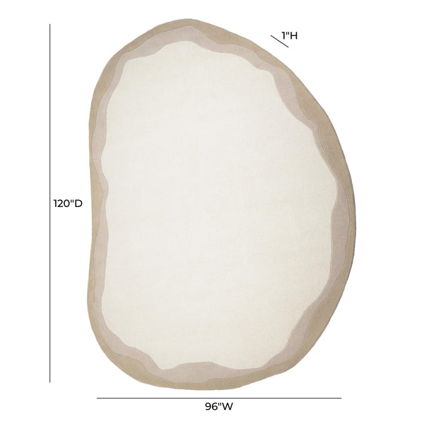 Tov Furniture Tarba Soft Wool & Cotton Floor Rug - Sculptural Design With Wabi-sabi Curves For Elegant Spaces Tan Cotton,Wool Tov-r18795