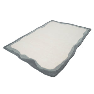 Tov Furniture Tarba Soft Wool & Cotton Floor Rug - Sculptural Design With Wabi-sabi Curves For Elegant Spaces Grey Cotton,Wool Tov-r18796