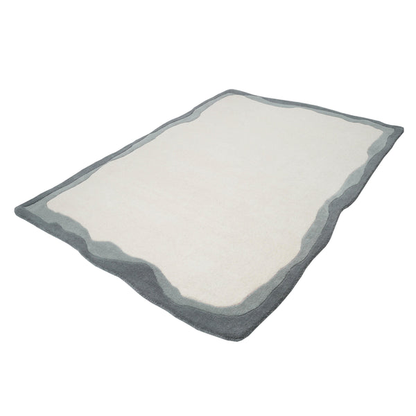 Tov Furniture Tarba Soft Wool & Cotton Floor Rug - Sculptural Design With Wabi-sabi Curves For Elegant Spaces Grey Cotton,Wool Tov-r18796