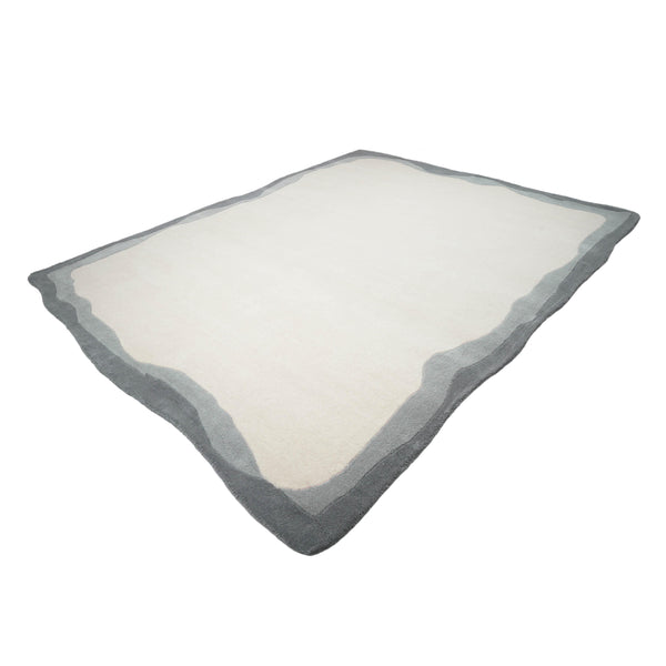 Tov Furniture Tarba Soft Wool & Cotton Floor Rug - Sculptural Design With Wabi-sabi Curves For Elegant Spaces Grey Cotton,Wool Tov-r18797