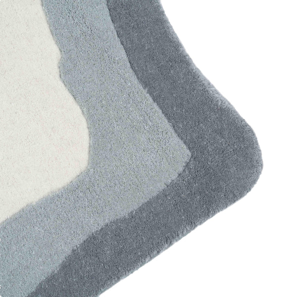 Tov Furniture Tarba Soft Wool & Cotton Floor Rug - Sculptural Design With Wabi-sabi Curves For Elegant Spaces Grey Cotton,Wool Tov-r18797