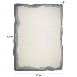 Tov Furniture Tarba Soft Wool & Cotton Floor Rug - Sculptural Design With Wabi-sabi Curves For Elegant Spaces Grey Cotton,Wool Tov-r18797