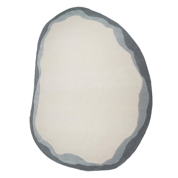 Tov Furniture Tarba Soft Wool & Cotton Floor Rug - Sculptural Design With Wabi-sabi Curves For Elegant Spaces Grey Cotton,Wool Tov-r18798