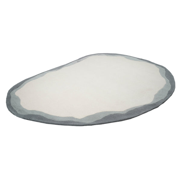 Tov Furniture Tarba Soft Wool & Cotton Floor Rug - Sculptural Design With Wabi-sabi Curves For Elegant Spaces Grey Cotton,Wool Tov-r18798