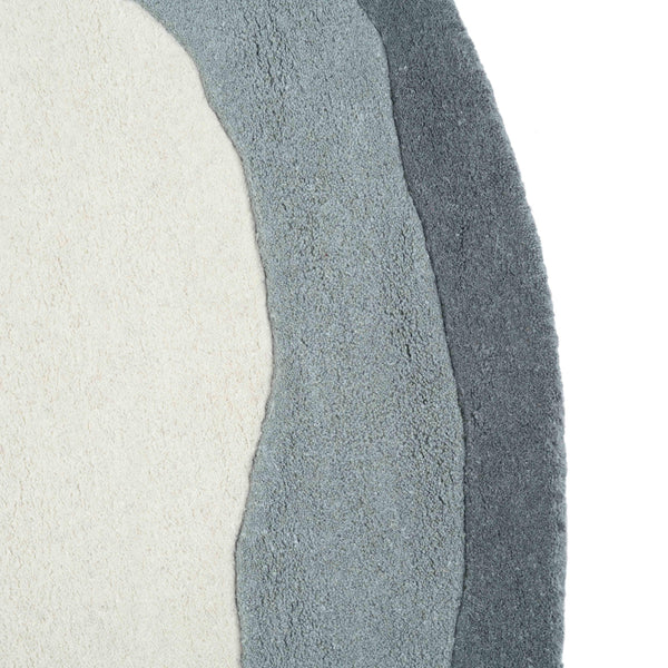 Tov Furniture Tarba Soft Wool & Cotton Floor Rug - Sculptural Design With Wabi-sabi Curves For Elegant Spaces Grey Cotton,Wool Tov-r18798