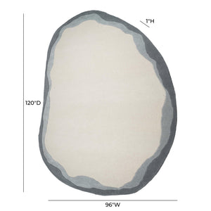 Tov Furniture Tarba Soft Wool & Cotton Floor Rug - Sculptural Design With Wabi-sabi Curves For Elegant Spaces Grey Cotton,Wool Tov-r18798