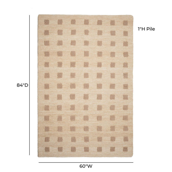 TOV Furniture Hari Natural Hand-Tufted Rug – Plush, Textured Elegance for Sophisticated Living Spaces and Comfort 5' x 7' TOV-R18890