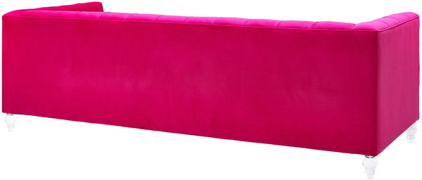 TOV Furniture Bea Velvet Tufted Sofa – Chic Design with Modern Lucite Legs for Luxurious Comfort and Style Pink TOV-S110