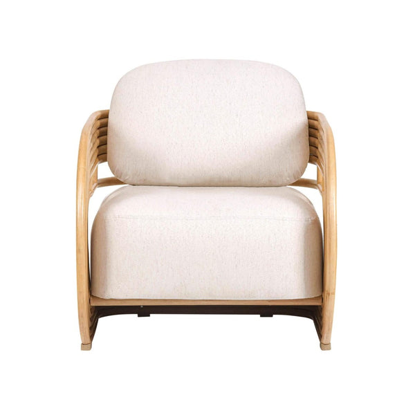 TOV Furniture Lauretta Cream Fabric Accent Chair with Natural Rattan Frame – Boho-Chic Comfort for Any Space TOV-S21028