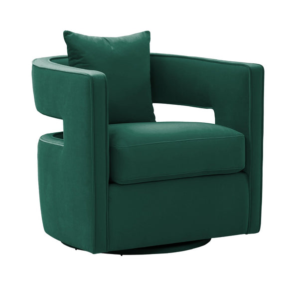 TOV Furniture Kennedy Velvet Swivel Accent Chair - Plush Comfort, Modern Design, Effortless Style for Any Room Forest Green TOV-S44126