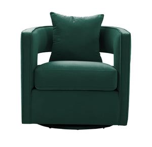 TOV Furniture Kennedy Velvet Swivel Accent Chair - Plush Comfort, Modern Design, Effortless Style for Any Room Forest Green TOV-S44126