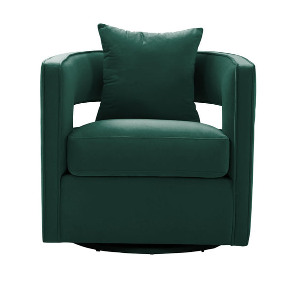 TOV Furniture Kennedy Velvet Swivel Accent Chair - Plush Comfort, Modern Design, Effortless Style for Any Room Forest Green TOV-S44126