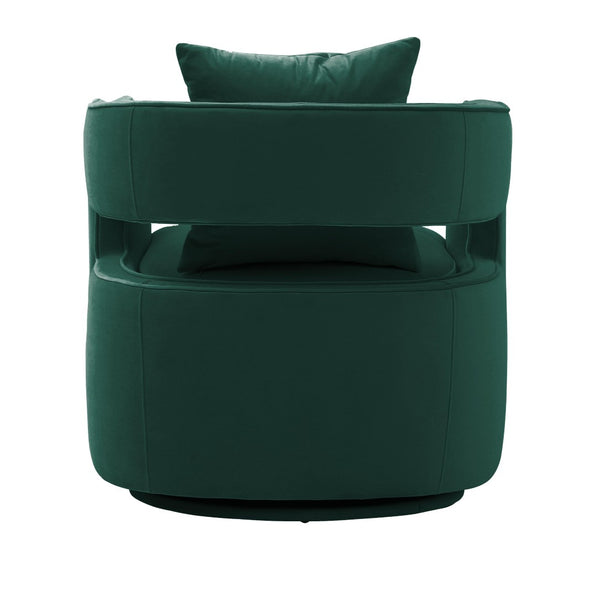 TOV Furniture Kennedy Velvet Swivel Accent Chair - Plush Comfort, Modern Design, Effortless Style for Any Room Forest Green TOV-S44126