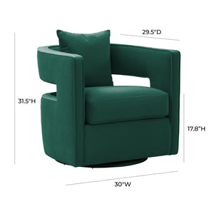 TOV Furniture Kennedy Velvet Swivel Accent Chair - Plush Comfort, Modern Design, Effortless Style for Any Room Forest Green TOV-S44126