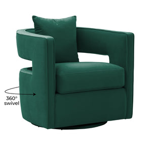 TOV Furniture Kennedy Velvet Swivel Accent Chair - Plush Comfort, Modern Design, Effortless Style for Any Room Forest Green TOV-S44126