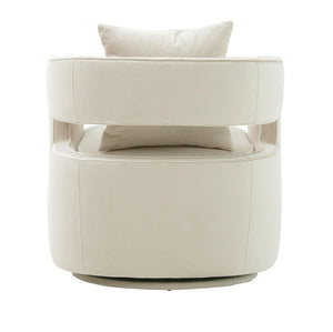 TOV Furniture Kennedy Velvet Swivel Accent Chair - Plush Comfort, Modern Design, Effortless Style for Any Room Cream TOV-S44127