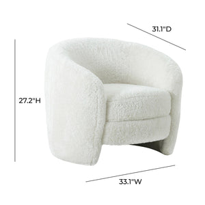 TOV Furniture Dakota Faux Shearling Armchair - Plush Comfort & Stylish Design for Living Room or Bedroom Nooks TOV-S44136
