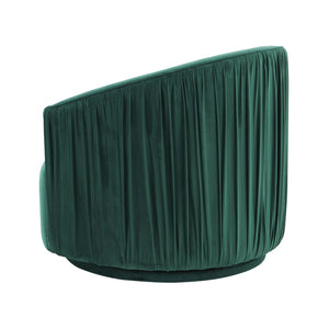 TOV Furniture London Pleated Velvet Swivel Chair - Chic Comfort with 360° Motion for Modern Living Spaces & Nooks Forest Green TOV-S44153