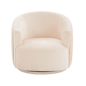 TOV Furniture London Pleated Velvet Swivel Chair - Chic Comfort with 360° Motion for Modern Living Spaces & Nooks Peche TOV-S44154