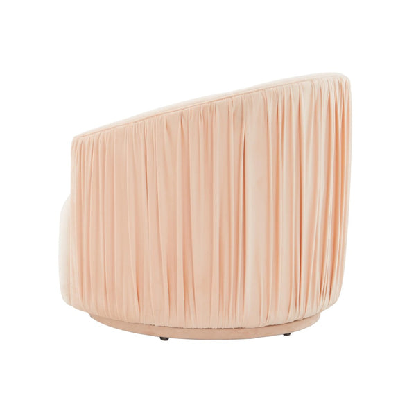 TOV Furniture London Pleated Velvet Swivel Chair - Chic Comfort with 360° Motion for Modern Living Spaces & Nooks Peche TOV-S44154