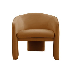 TOV Furniture Marla Velvet Accent Chair - Sculptural Comfort for Modern Spaces, Perfect for Living Rooms & Offices Cognac TOV-S44183