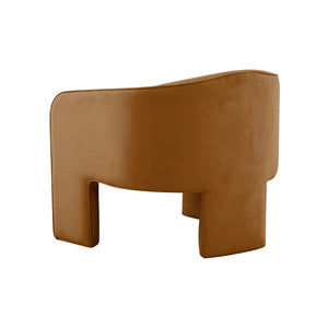 TOV Furniture Marla Velvet Accent Chair - Sculptural Comfort for Modern Spaces, Perfect for Living Rooms & Offices Cognac TOV-S44183