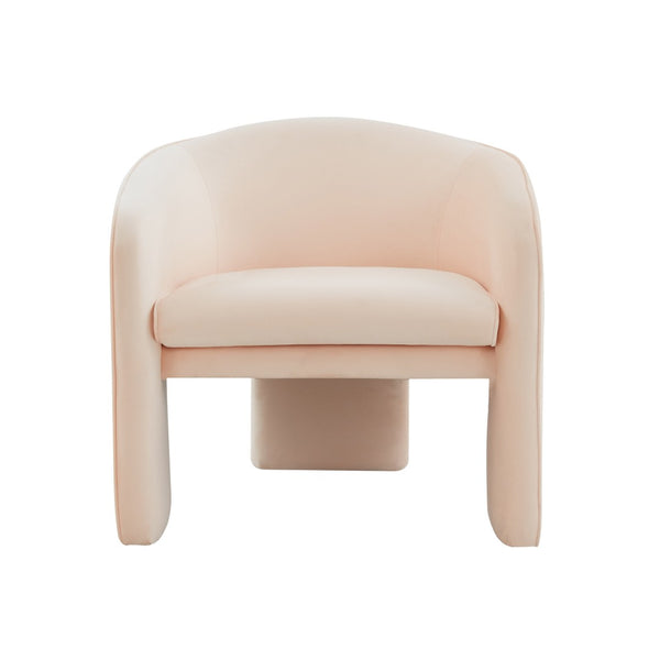 TOV Furniture Marla Velvet Accent Chair - Sculptural Comfort for Modern Spaces, Perfect for Living Rooms & Offices Peach TOV-S44185