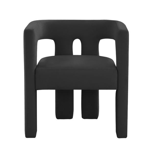 TOV Furniture Sloane Velvet Accent Chair - Sculptural Design, Plush Comfort, Handmade Elegance for Any Space Black TOV-S44197