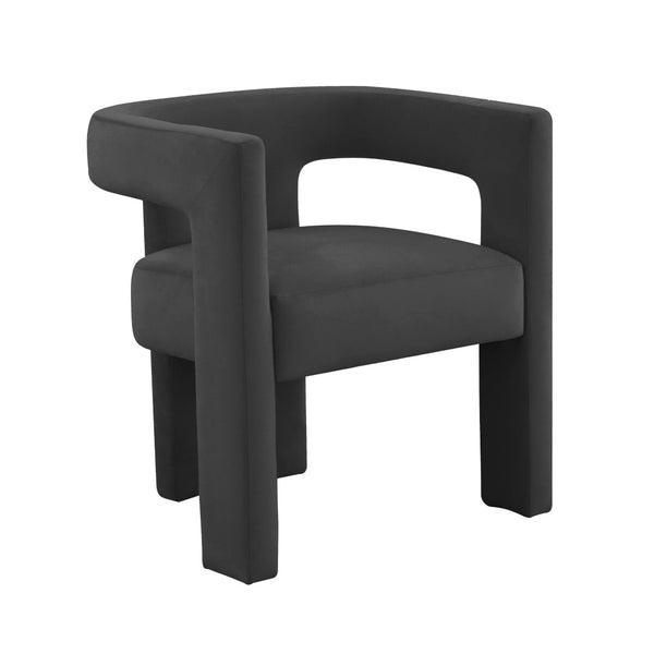 TOV Furniture Sloane Velvet Accent Chair - Sculptural Design, Plush Comfort, Handmade Elegance for Any Space Black TOV-S44197