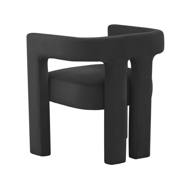 TOV Furniture Sloane Velvet Accent Chair - Sculptural Design, Plush Comfort, Handmade Elegance for Any Space Black TOV-S44197