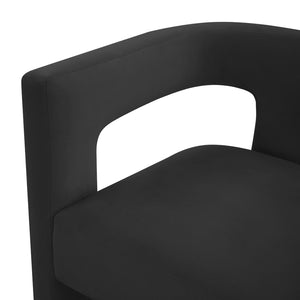 TOV Furniture Sloane Velvet Accent Chair - Sculptural Design, Plush Comfort, Handmade Elegance for Any Space Black TOV-S44197