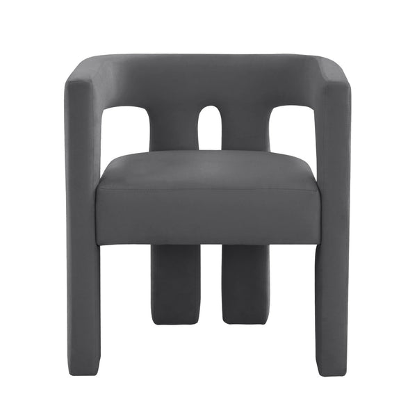 TOV Furniture Sloane Velvet Accent Chair - Sculptural Design, Plush Comfort, Handmade Elegance for Any Space Dark Grey TOV-S44199