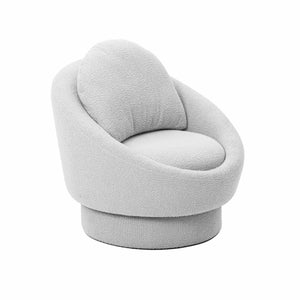 Sammy Light Grey Boucle Swivel Lounge Chair TOV-S54241 TOV Furniture