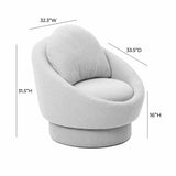 Sammy Light Grey Boucle Swivel Lounge Chair TOV-S54241 TOV Furniture