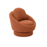 Sammy Saffron Red Boucle Swivel Lounge Chair TOV-S54242 TOV Furniture