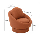 Sammy Saffron Red Boucle Swivel Lounge Chair TOV-S54242 TOV Furniture