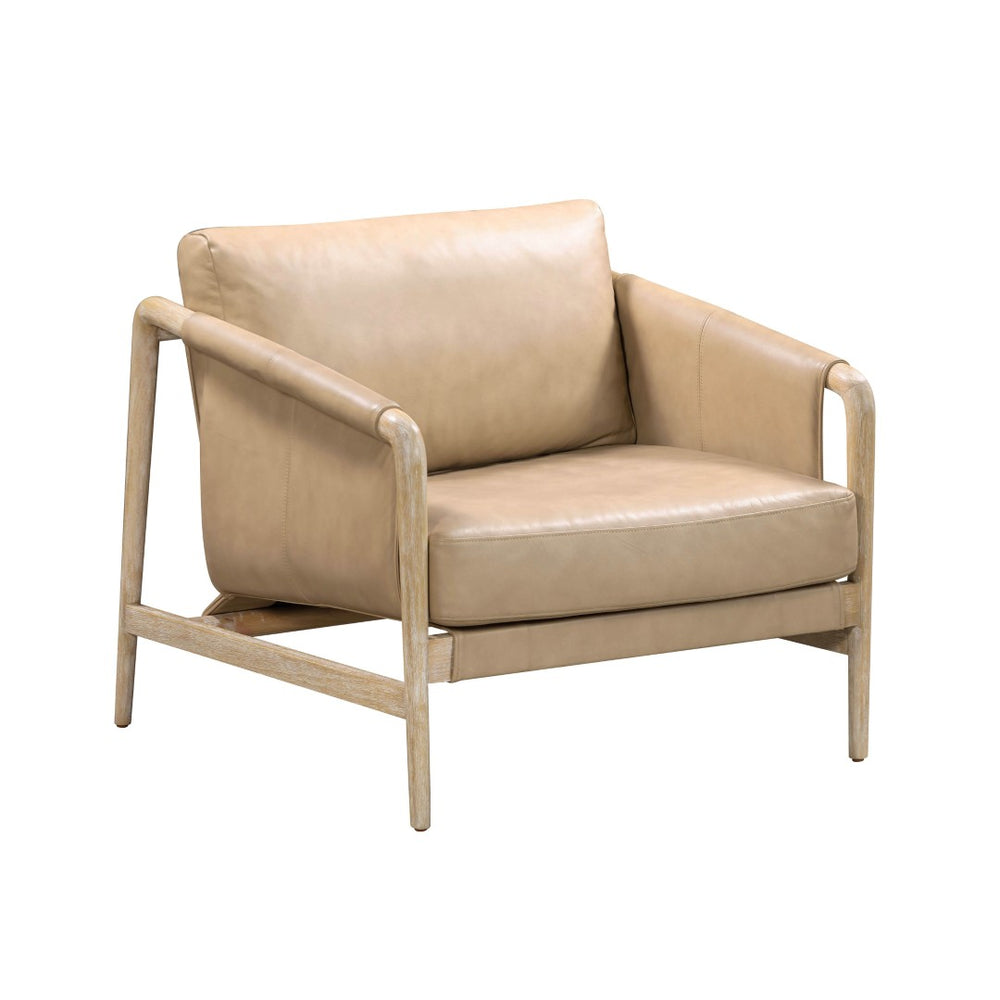 TOV Furniture Chakka Coastal-Inspired Leather Accent Chair - Handcrafted Elegance with Plush Comfort & Style TOV-S54256