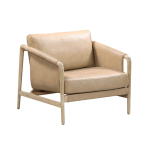 TOV Furniture Chakka Coastal-Inspired Leather Accent Chair - Handcrafted Elegance with Plush Comfort & Style TOV-S54256