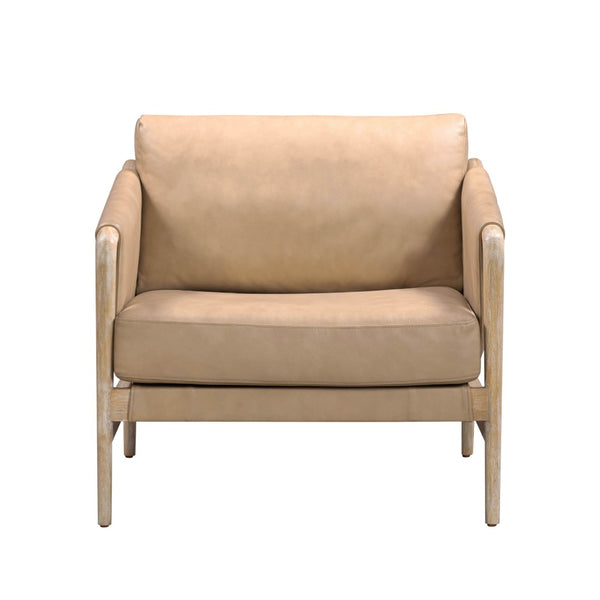 TOV Furniture Chakka Coastal-Inspired Leather Accent Chair - Handcrafted Elegance with Plush Comfort & Style TOV-S54256