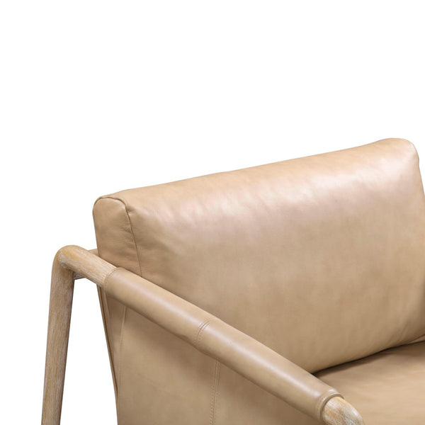 TOV Furniture Chakka Coastal-Inspired Leather Accent Chair - Handcrafted Elegance with Plush Comfort & Style TOV-S54256