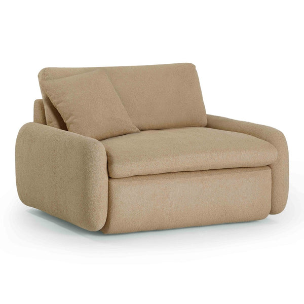 TOV Furniture Rachelle Tan Boucle Lounge Chair - Oversized Seating with Plush Comfort, Removable Cushions & Style TOV-S54355