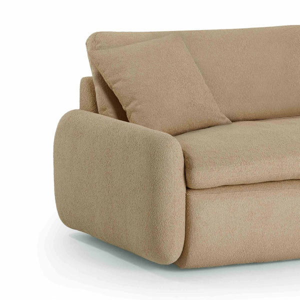TOV Furniture Rachelle Tan Boucle Lounge Chair - Oversized Seating with Plush Comfort, Removable Cushions & Style TOV-S54355