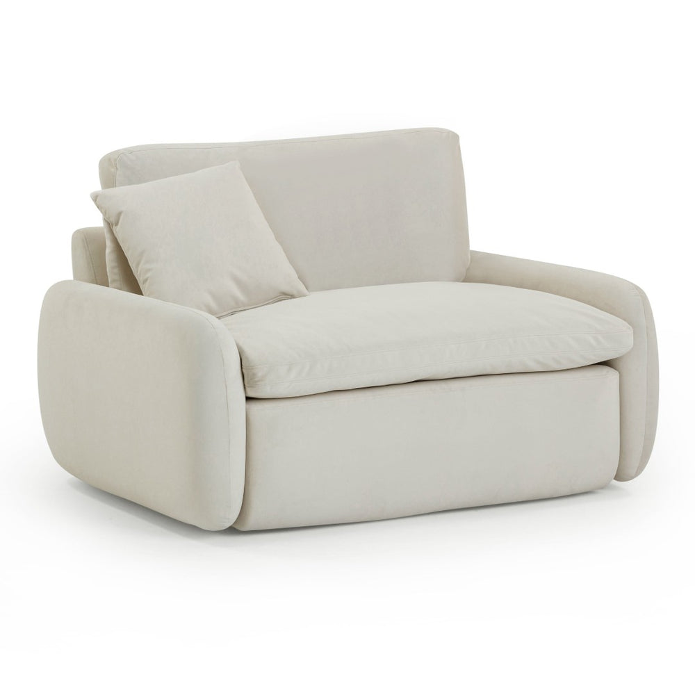 TOV Furniture Rachelle Cream Velvet Lounge Chair – Oversized Comfort & Modern Style for Cozy Living Spaces TOV-S54356